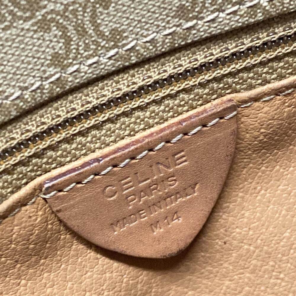 Celine Circle Logo/Macadam Shoulder Bag Khaki Cream Light Brown PVC Leather - Picture 8 of 11